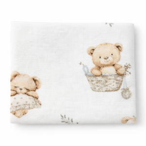 Pielucha flanelowa/misie w koszyczkach